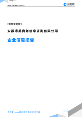 安徽溥美商务信息咨询企业信息报告-天眼查